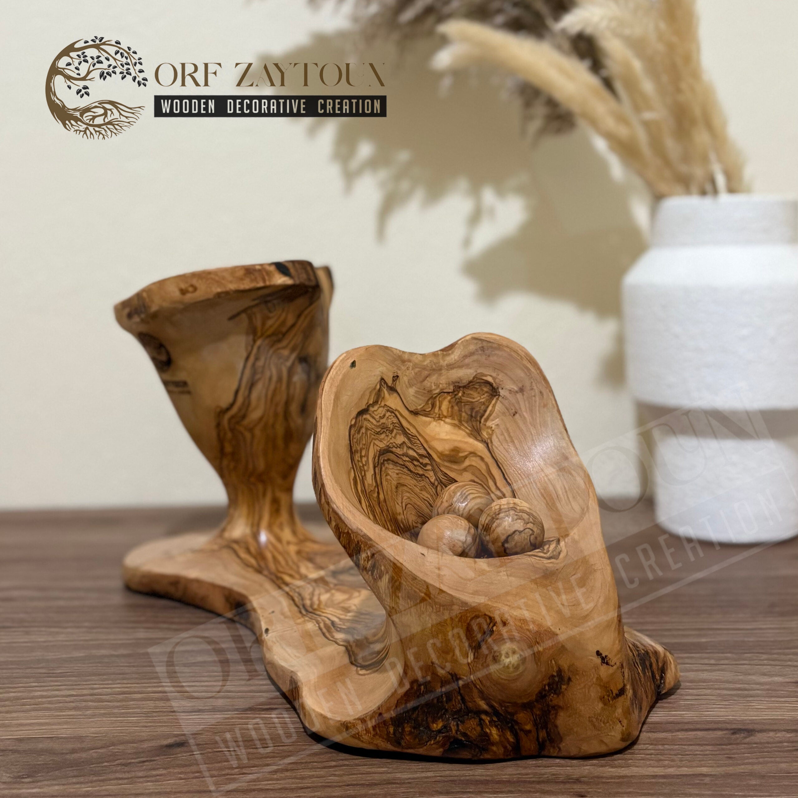 Pièce décorative en bois d’olivier