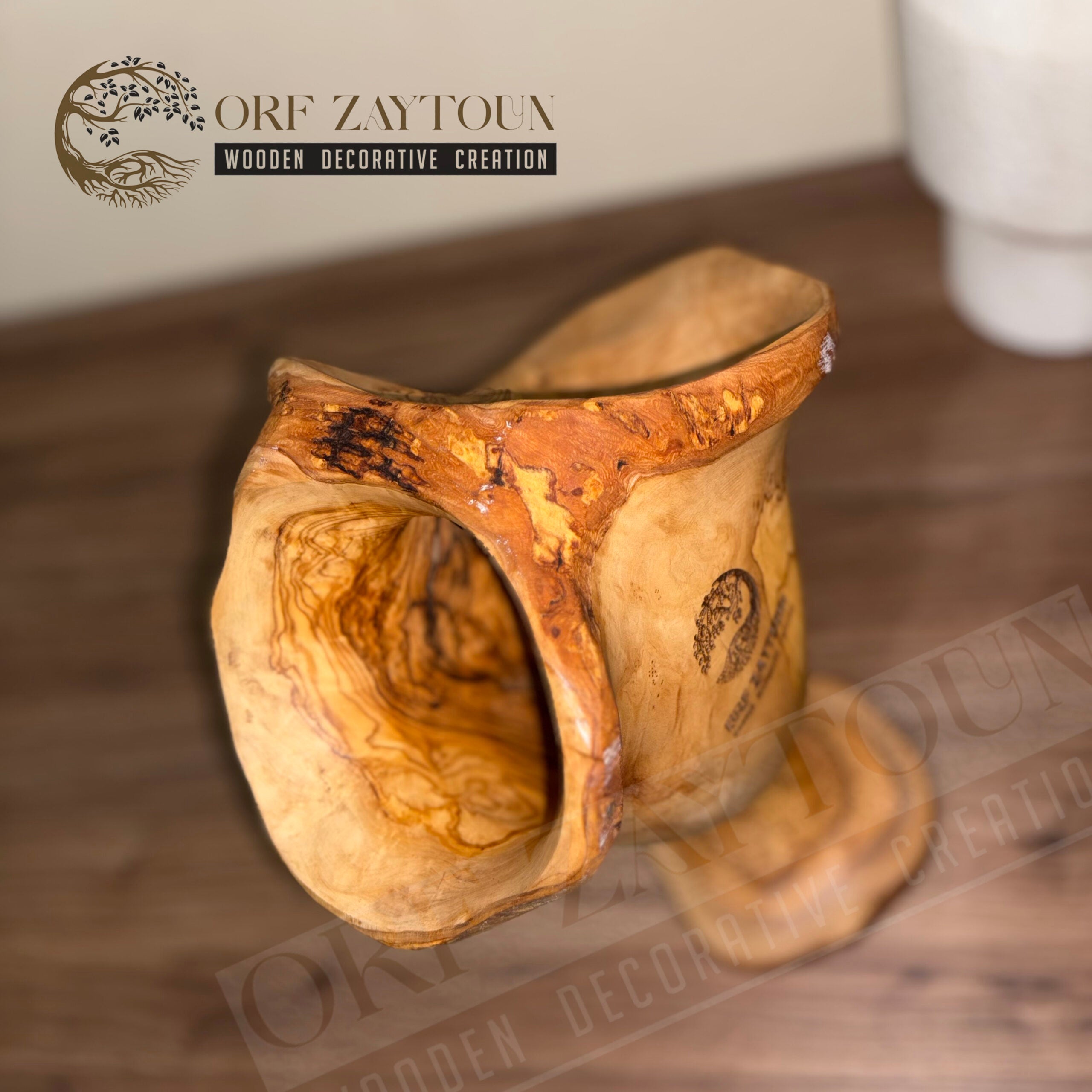 objet décoratif bois artisanal en olivier pour un intérieur élégant
