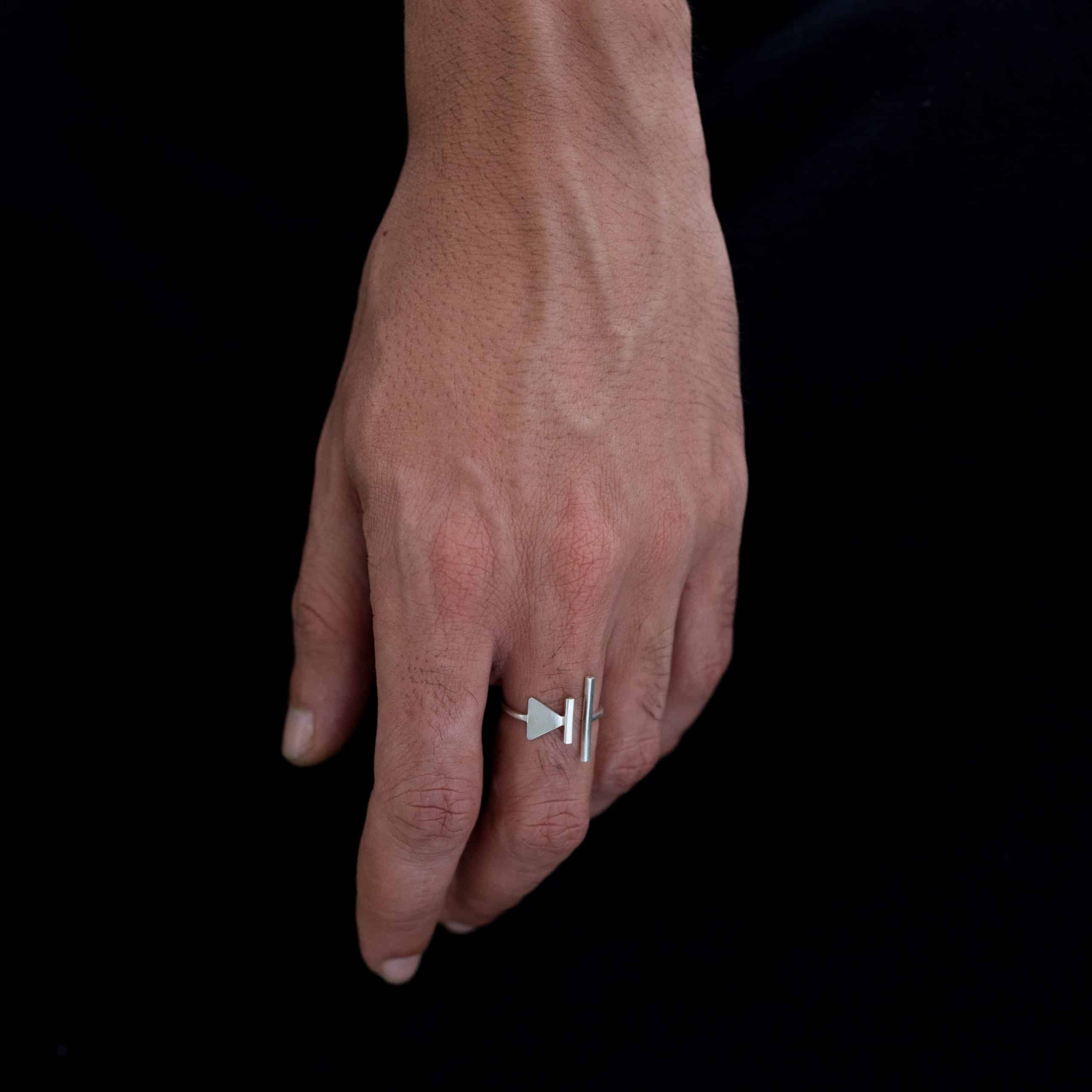 Bague minimaliste fait main en argent 925