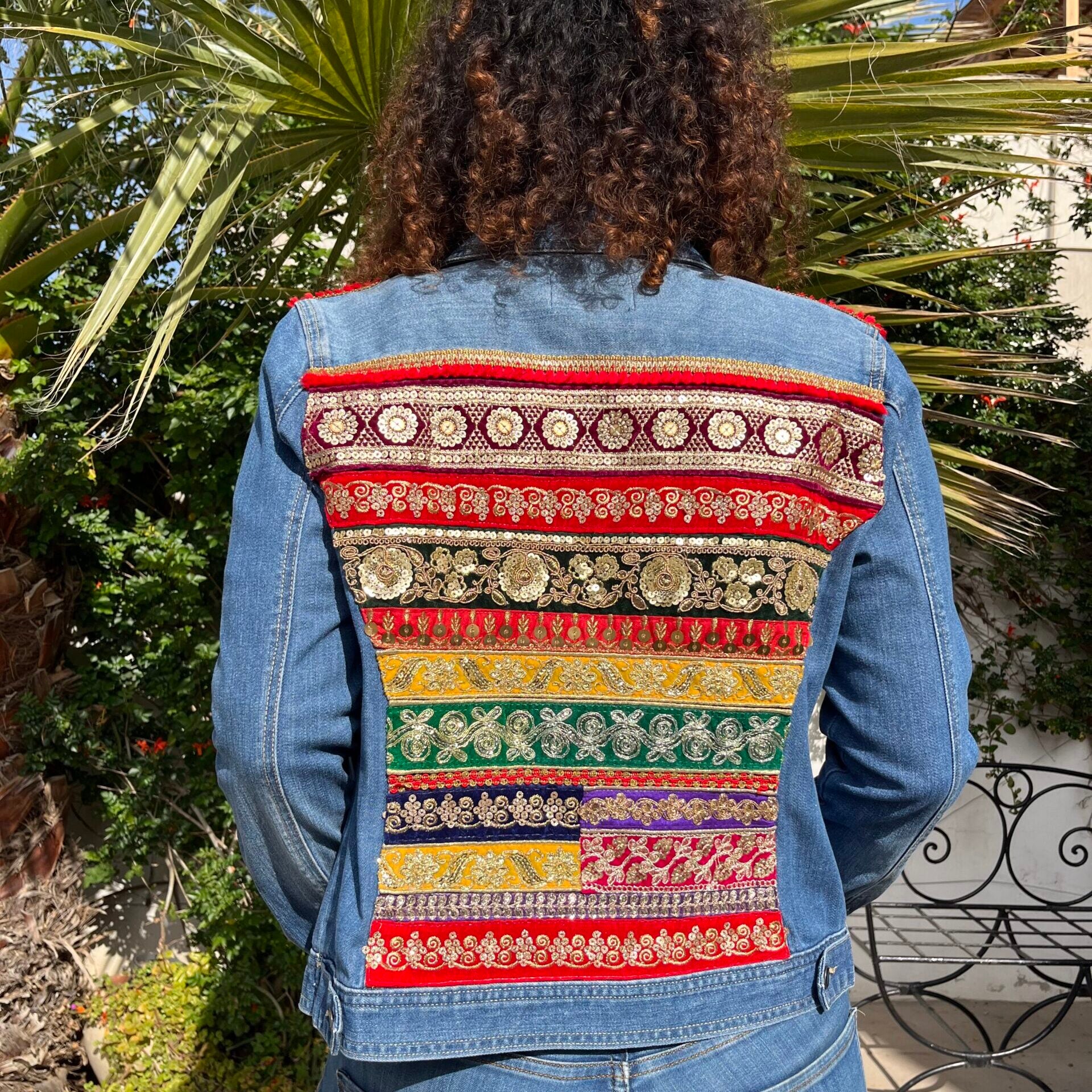 Veste en jean upcyclée Zemni pièce unique & écoresponsable