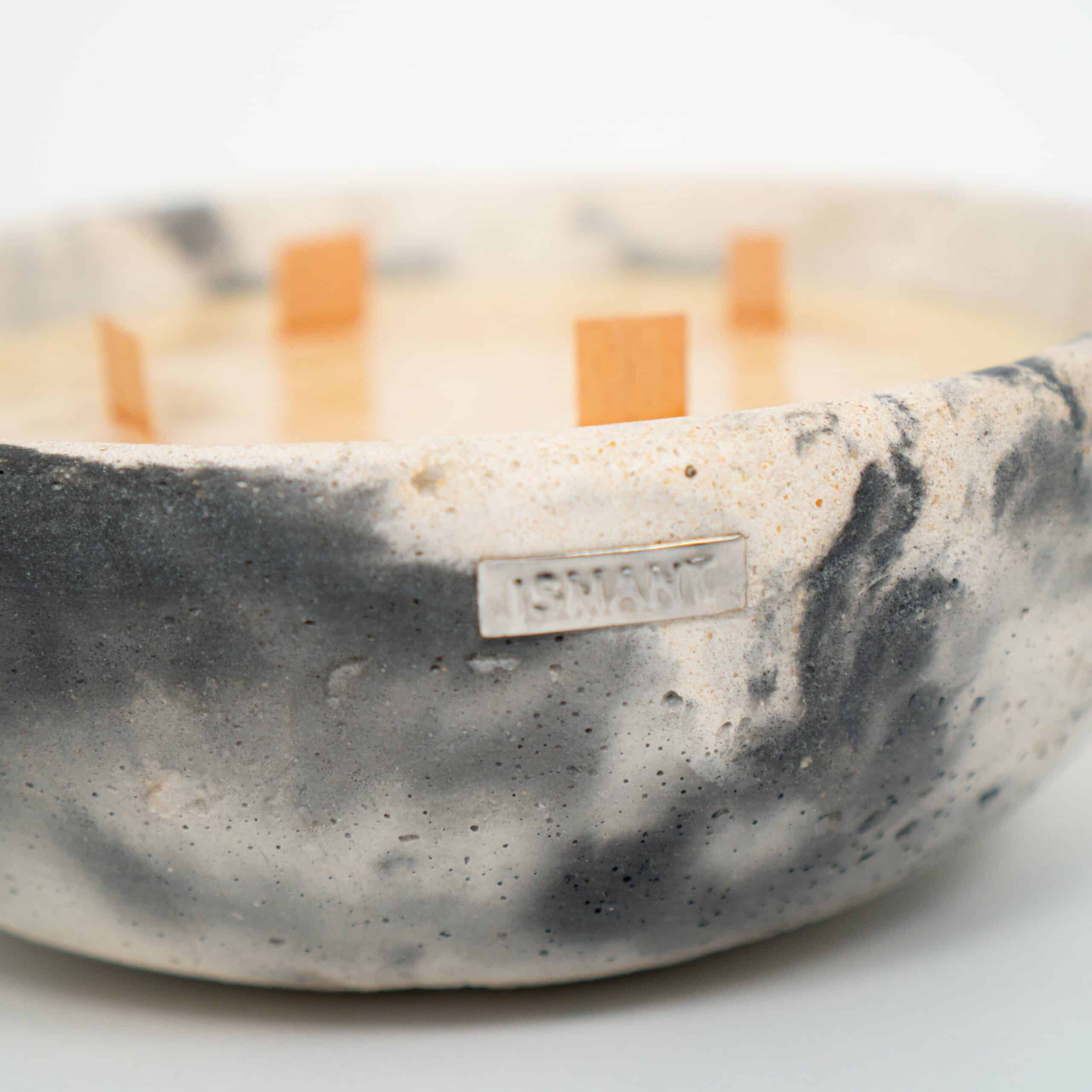 Bougie parfumée en cire de soja avec un bol en béton réutilisable (18 cm)