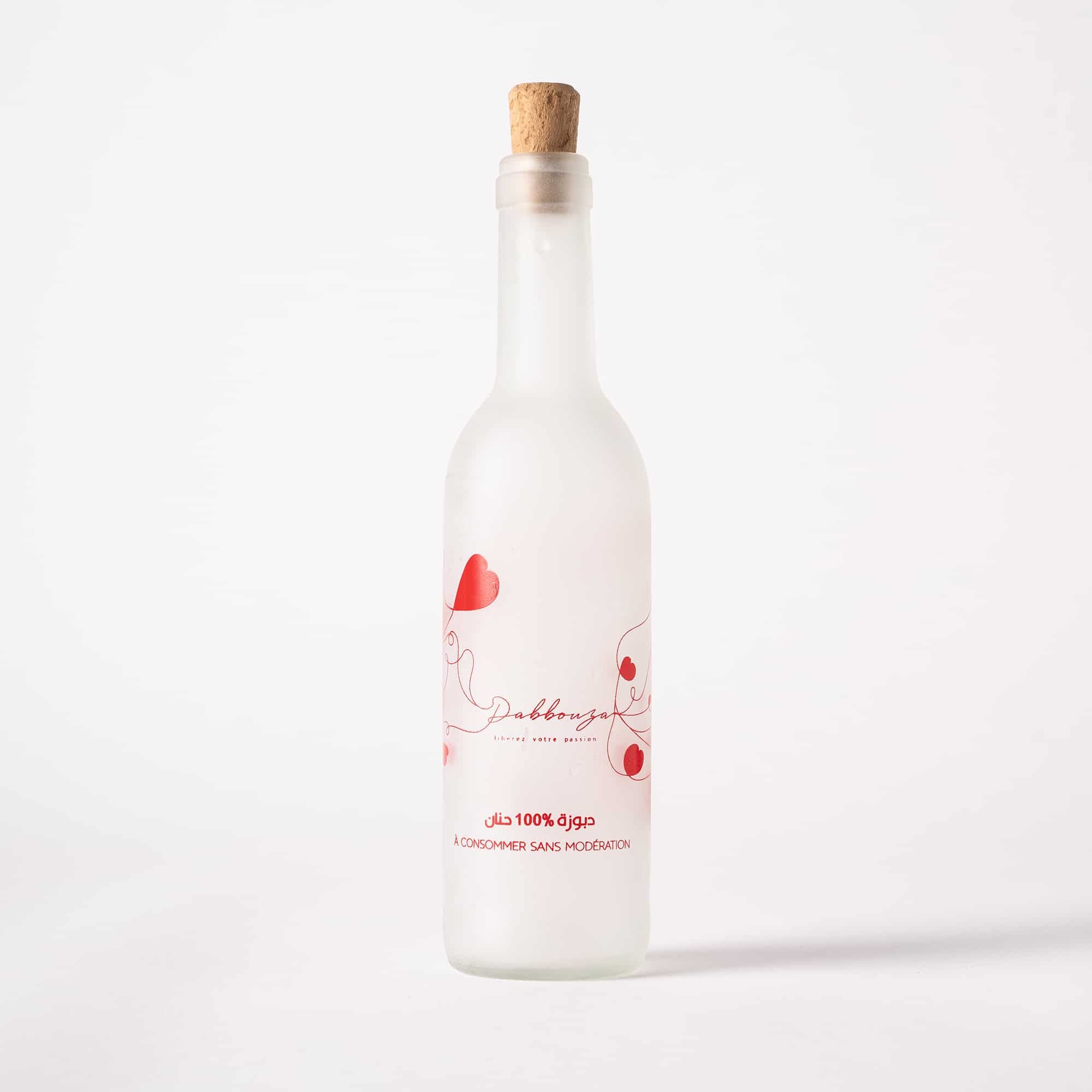 La Promesse, bouteille en verre recyclé avec une lettre d'amour personnalisée