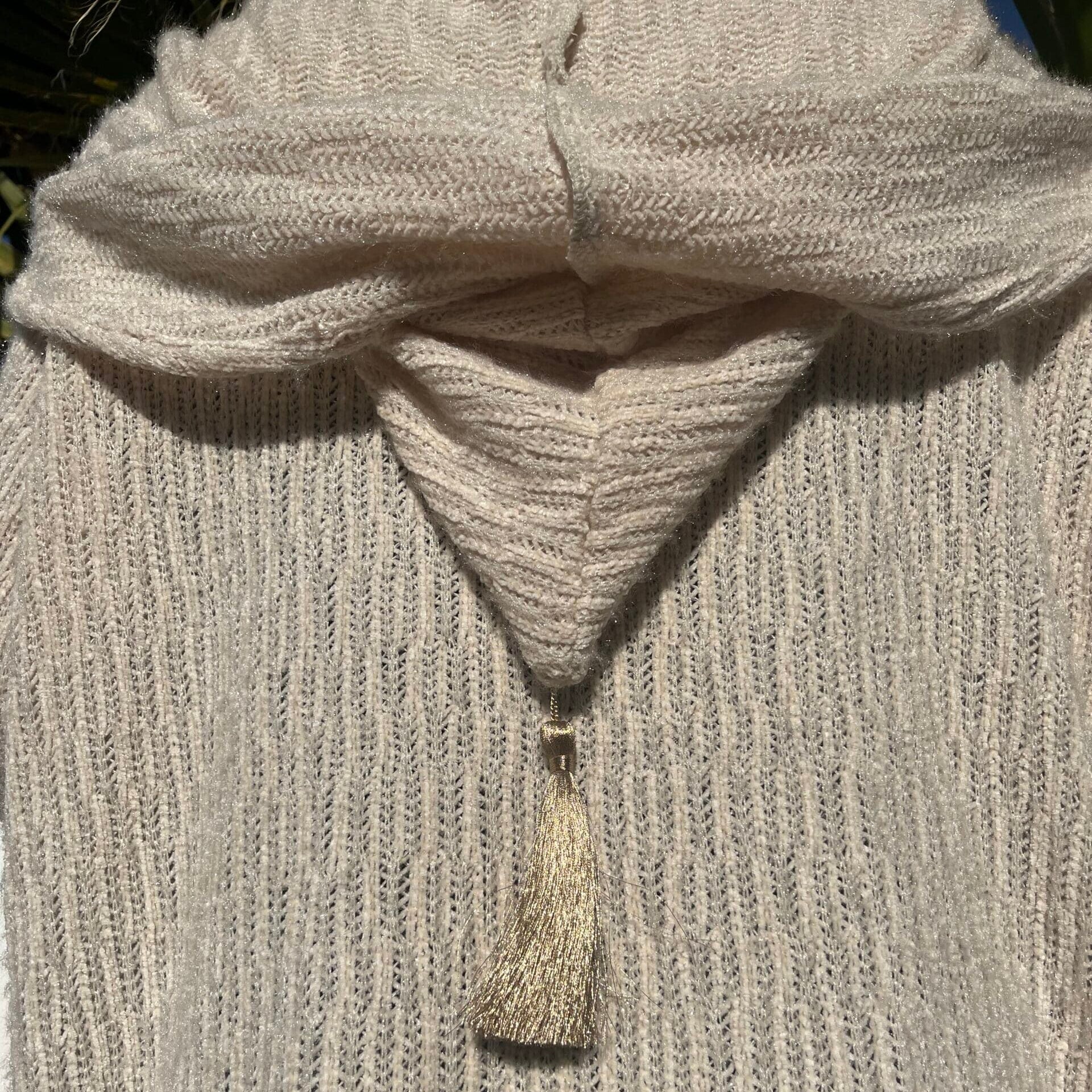 Gilet en laine beige clair avec galons et poches – Taille standard (S à XL)