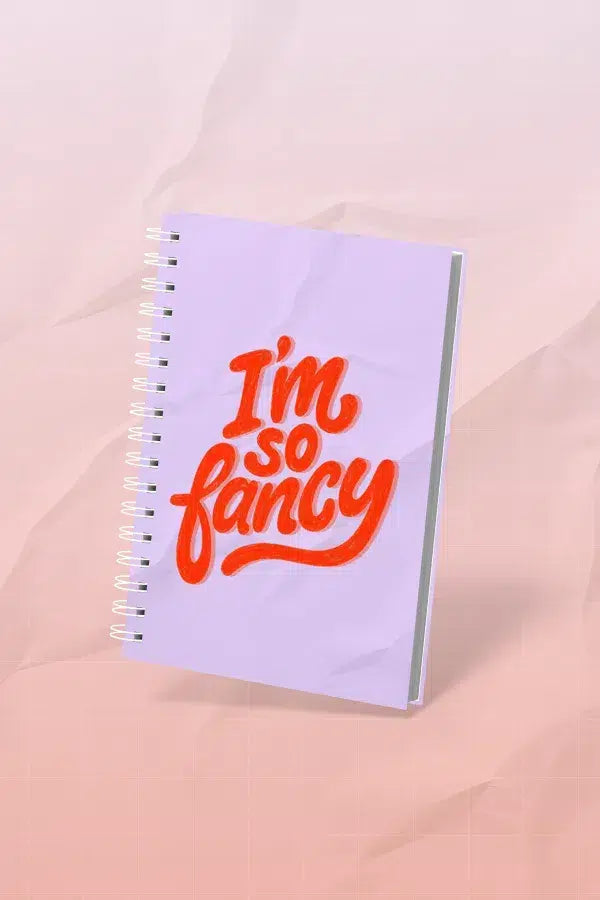 Carnet Spirale 'I'm So Fancy' - Élégance Lavande et Rouge