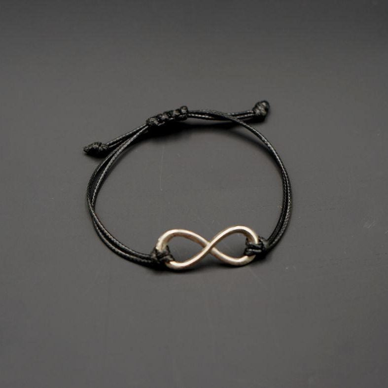 Bracelet cordon et acier inoxydable Infinité unisexe