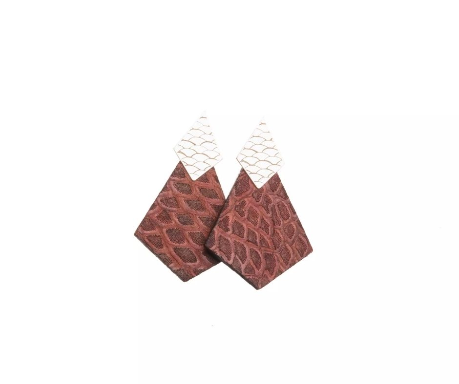 Boucles d'oreilles en cuir de peau de saumon "Insane Rudhira"