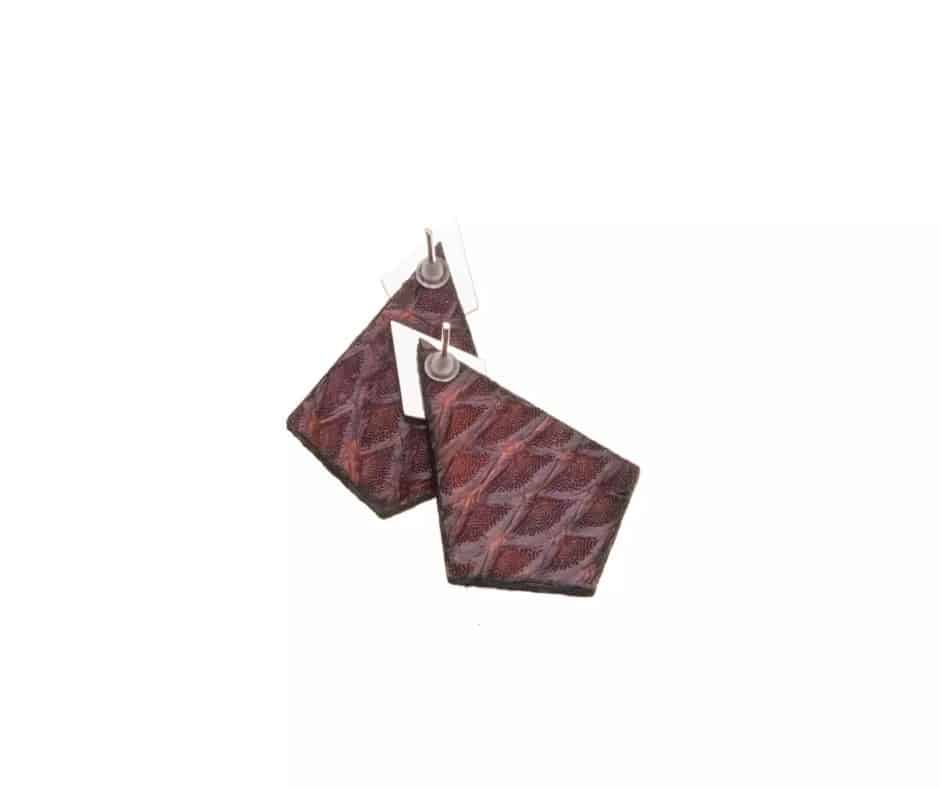 Boucles d'oreilles en cuir de peau de saumon "Insane Rudhira"