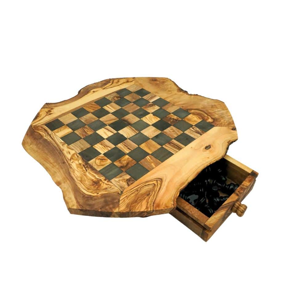 Jeu d'échecs en bois d'olivier