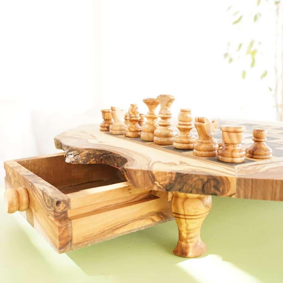 Jeu d'échecs en bois d'olivier