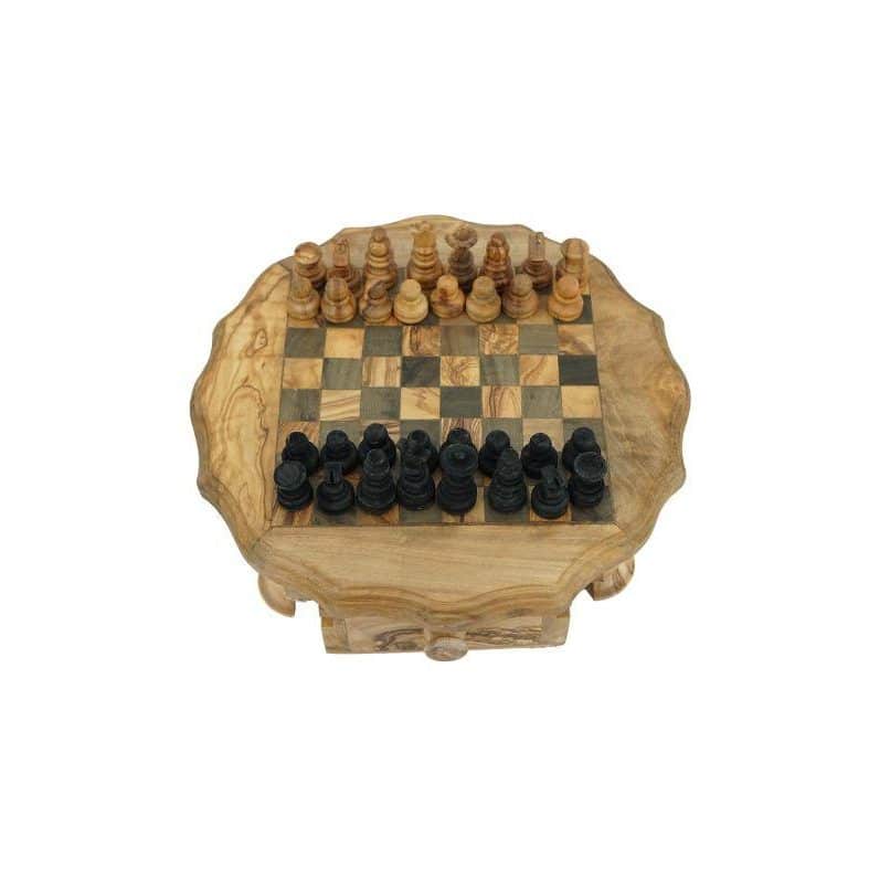 Jeux D’échec Forme Étoile En Bois D'olivier