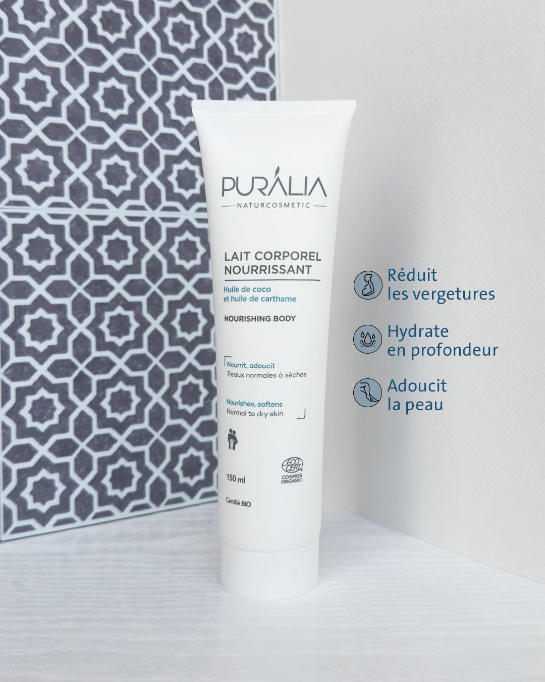 lait corporel bio nourrissant pour une peau douce et hydratée