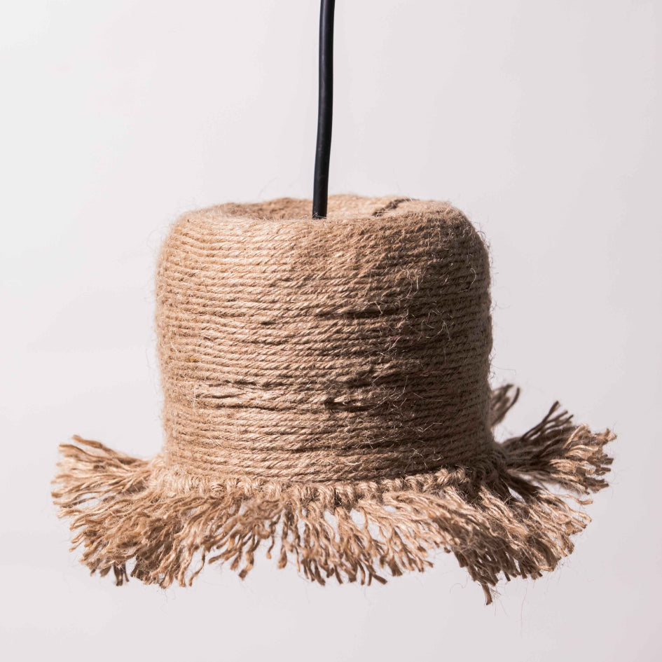 Luminaire suspension HOUCHE style bohème en fibre végétal