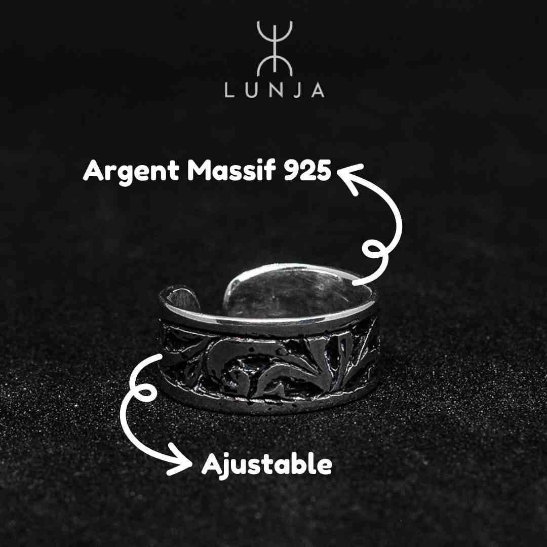 Bague En Argent Berbère Pour Femme, bague ajustable en argent