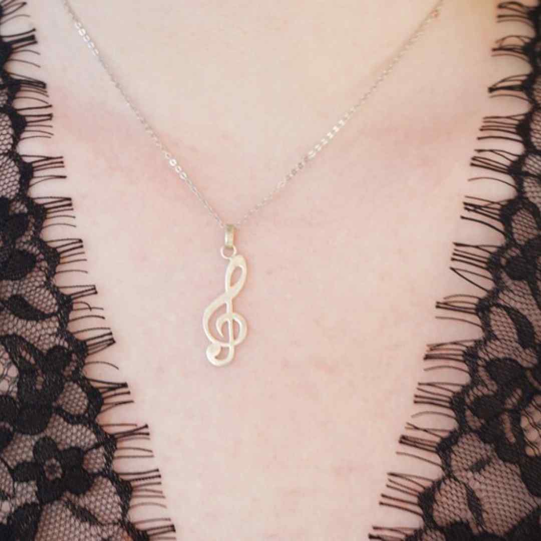 Collier Argent Clef De Sol, collier pour femme original