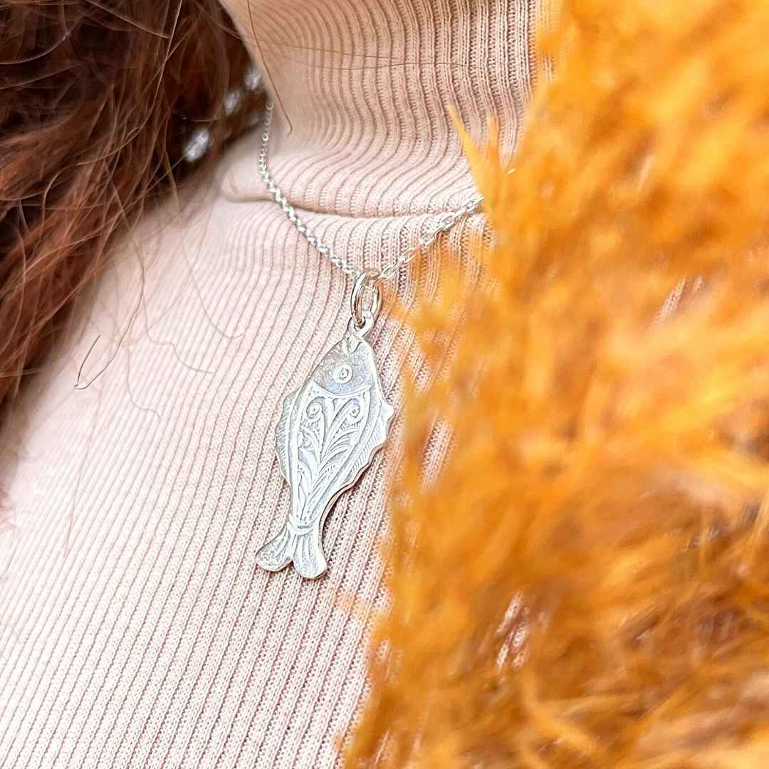 Collier Berbère Artisanal "Poisson" En argent 925