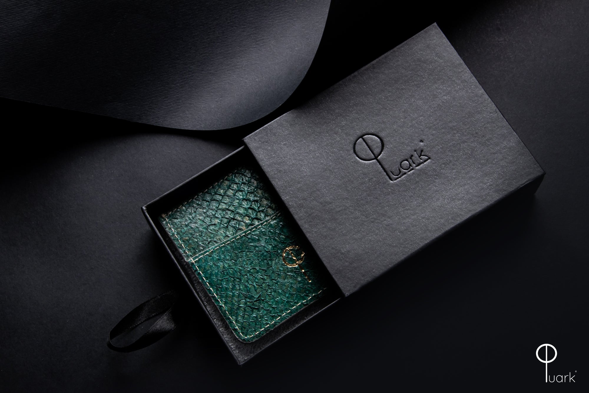 Porte-cartes en cuir de peau de saumon "Smeraldo Cardholder"