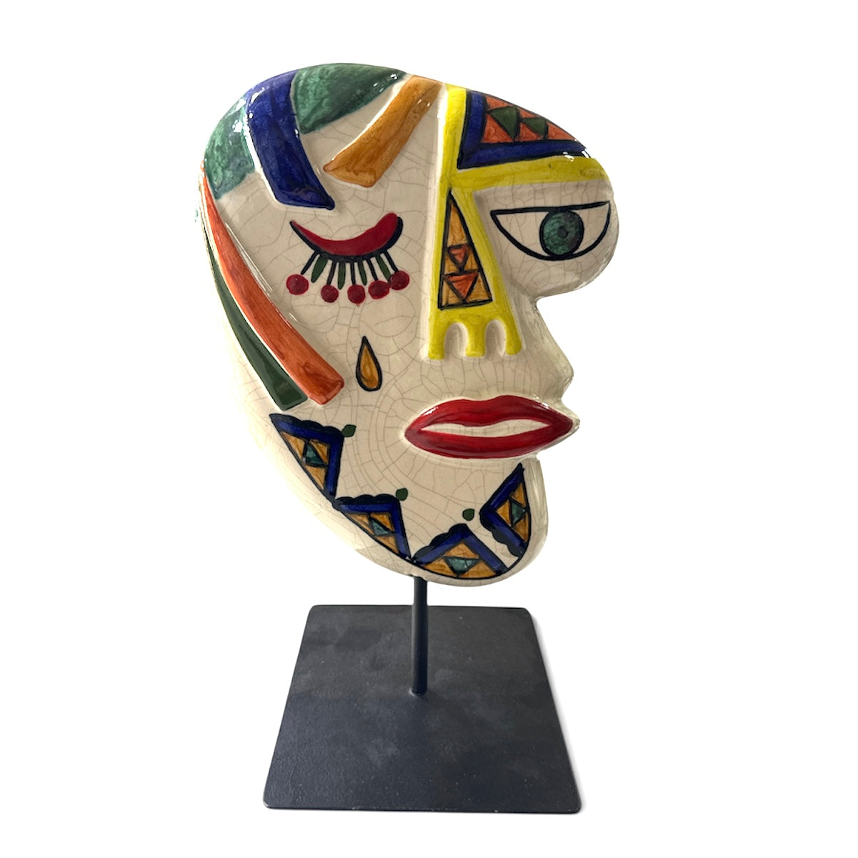 Sculpture Visage Abstrait – Pièce Décorative artistique sur Socle