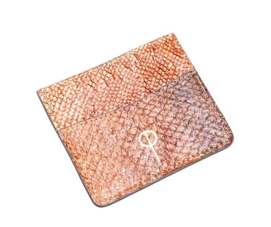 Porte-cartes en cuir de peau de saumon "Mimosa Cardholder"