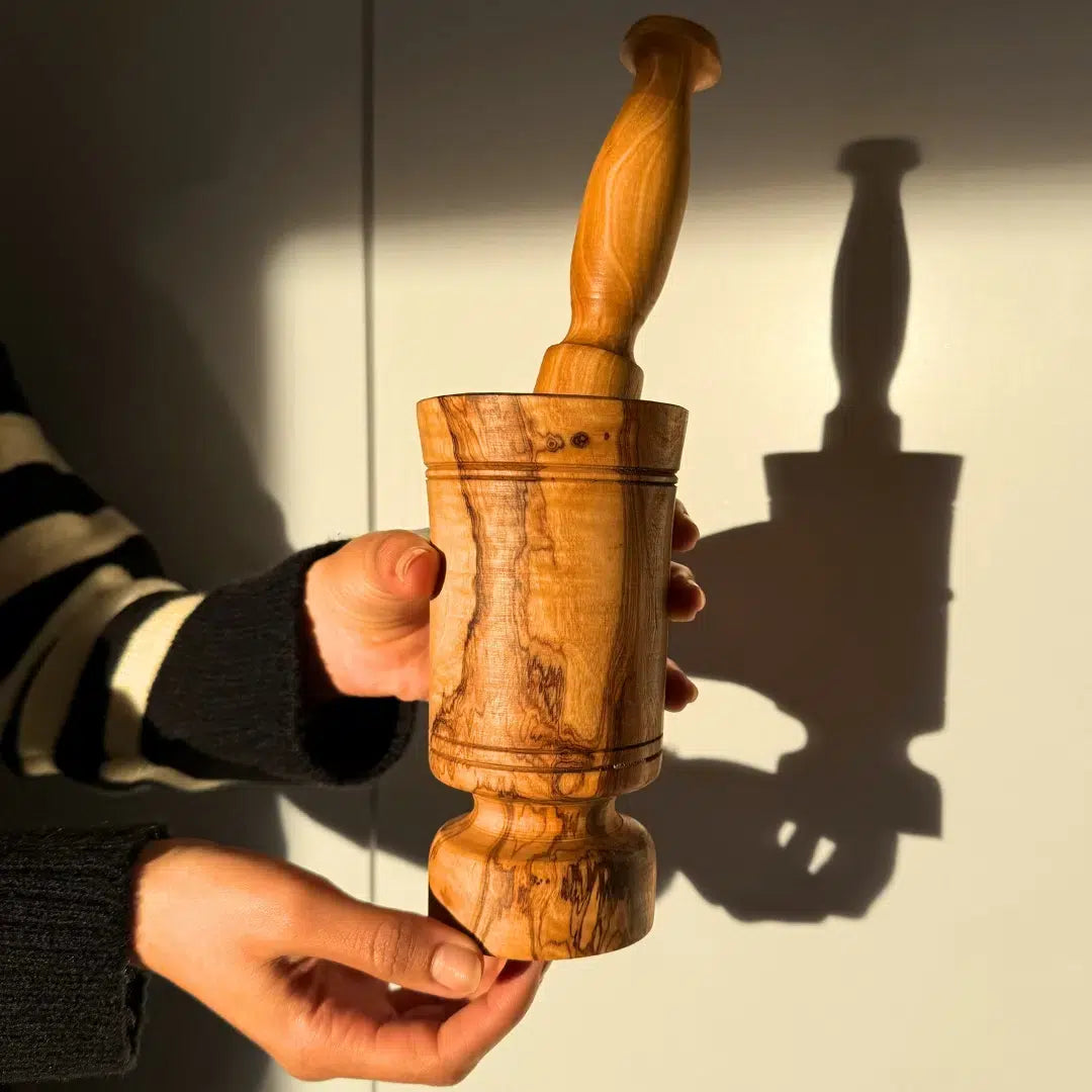 Mortier en bois d'olivier