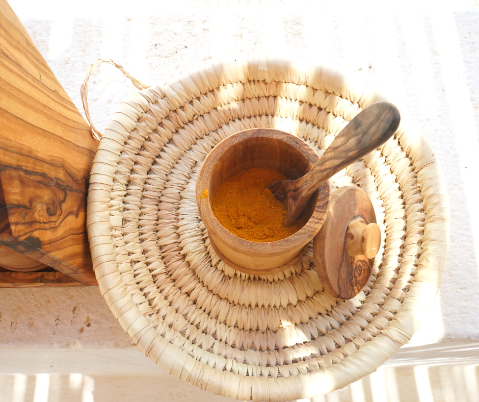 Olive Wood Spice Box Shelf