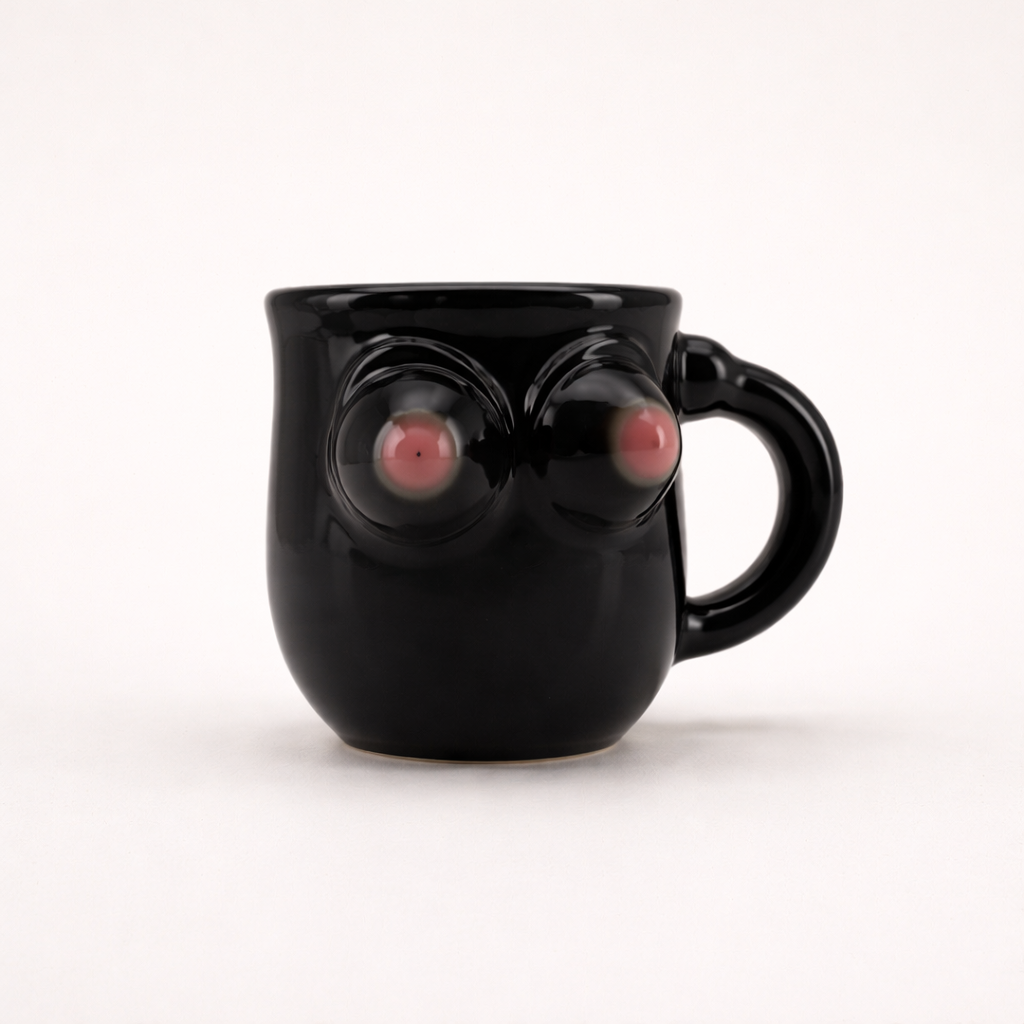 Mug sculpture en céramique noire