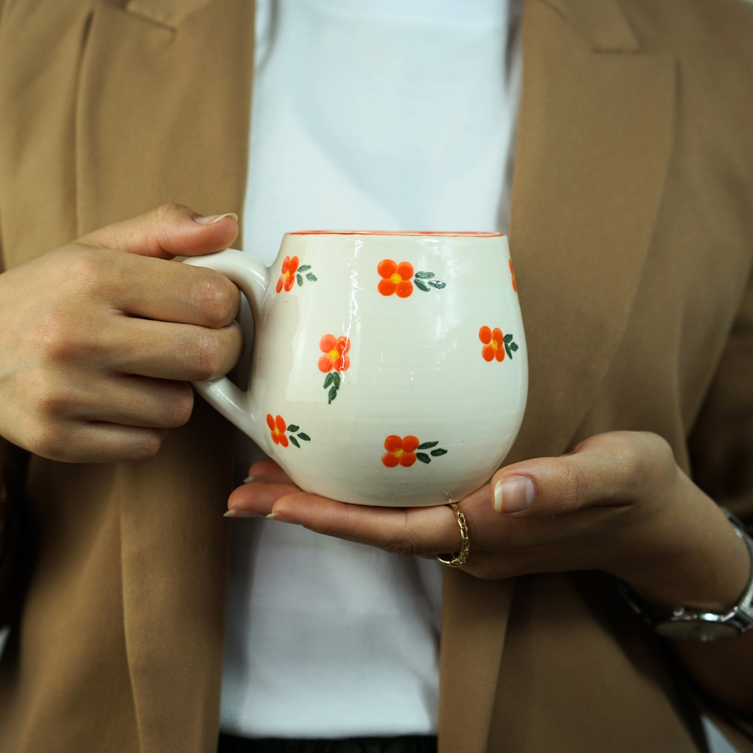 Mug en Céramique Fleurie – Fait Main