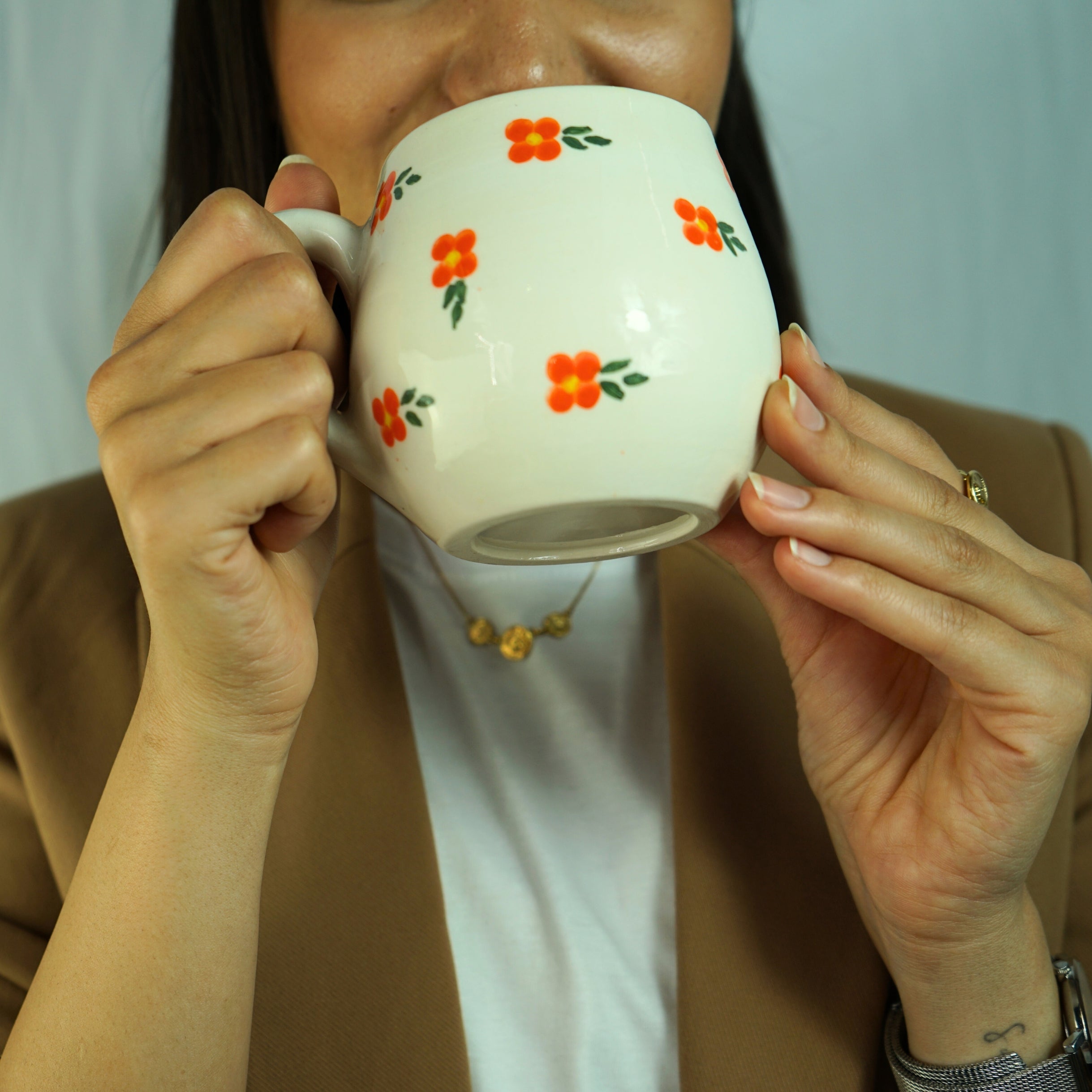 Mug en Céramique Fleurie – Fait Main