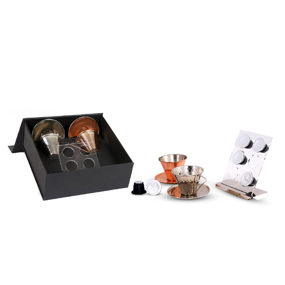 Nespresso copper box – 2 cups &amp; chic capsule holder