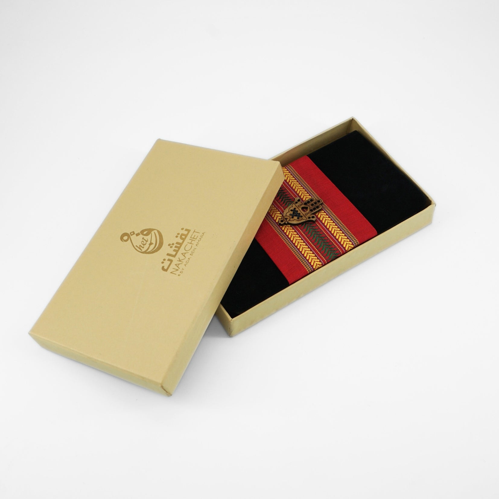 Notebook noir velour avec détails khomsa