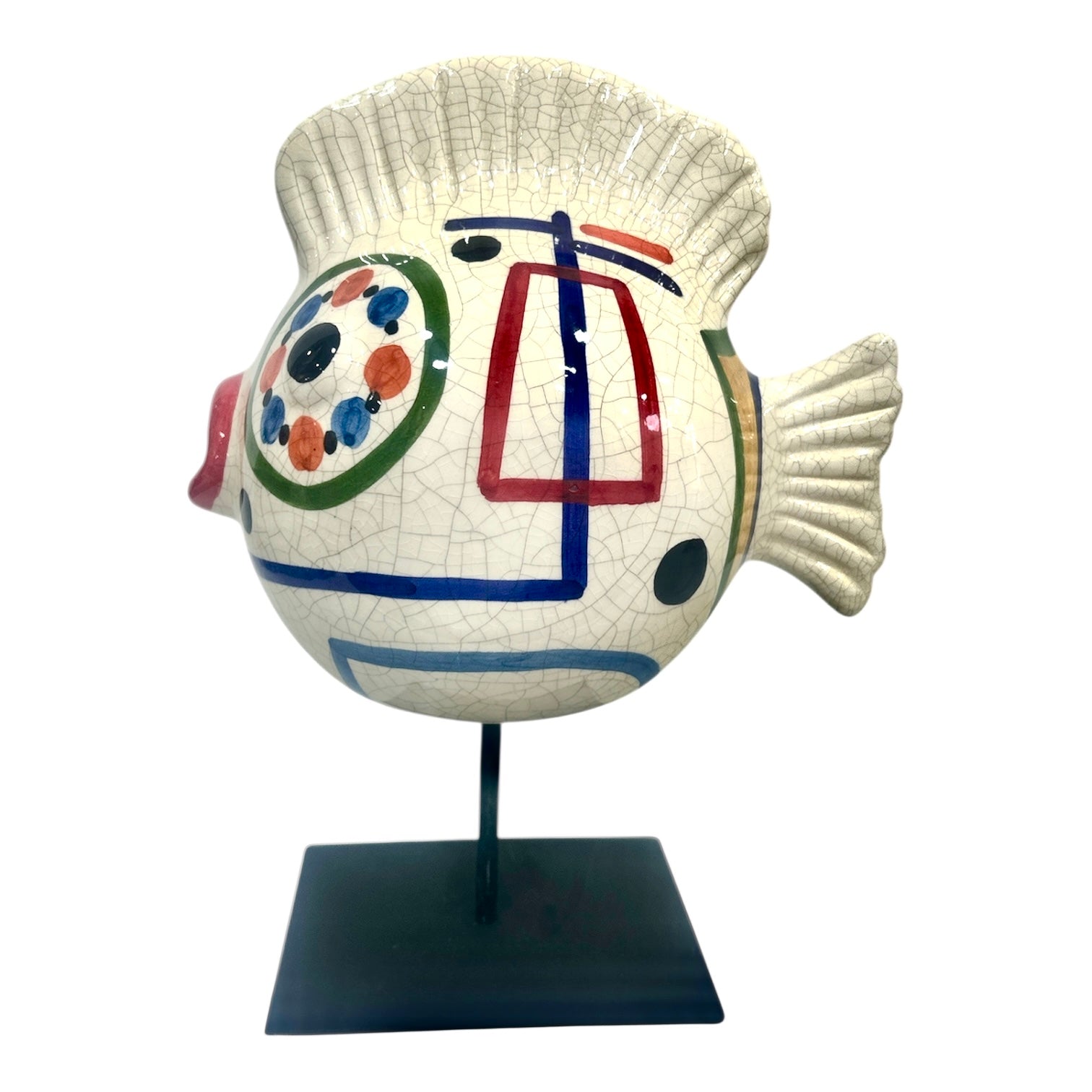 Poisson en forme de boule avec motif - Sculpture en céramique