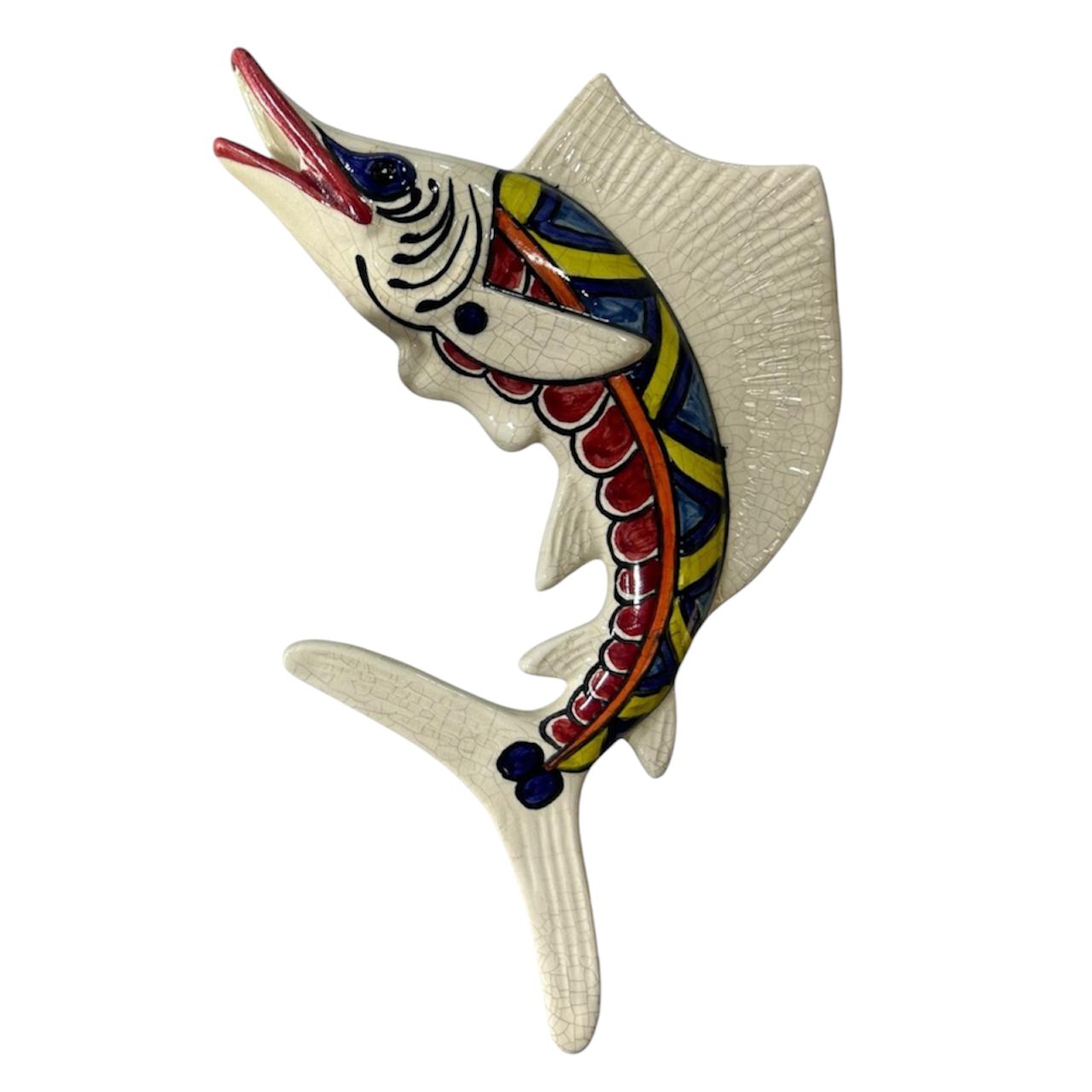 Poisson mural en céramique artisanale H30 × L30 cm