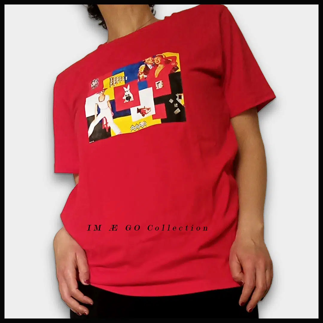 T-shirt rouge unisexe inspiré de l’Œuvre “Fantaisie” (Taille M)