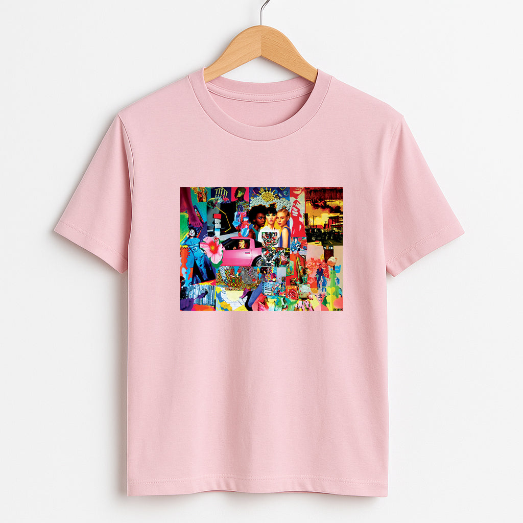 T-shirt rose unisexe inspiré de l’Œuvre “Wall Sreet Art” (Taille M)