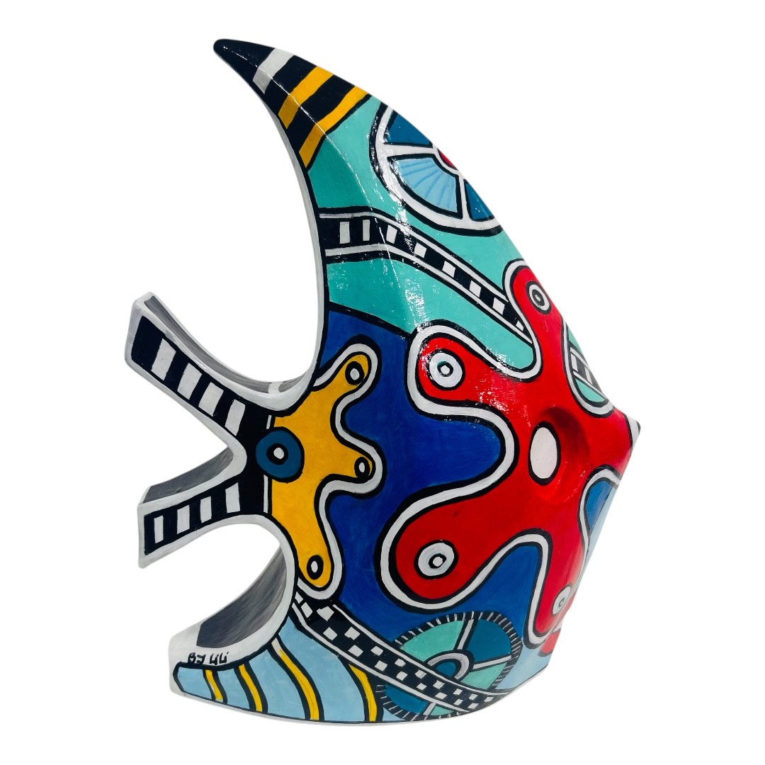 Sculpture "Pop Machine" – Design graphique & symboles royaux