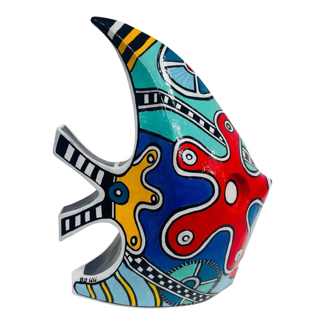 Sculpture "Pop Machine" – Design graphique & symboles royaux