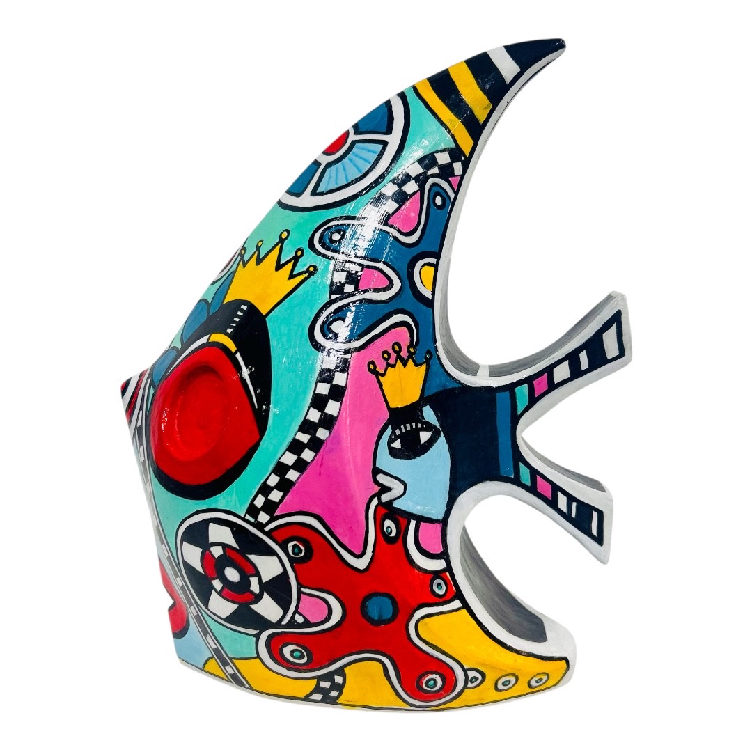 Sculpture "Pop Machine" – Design graphique & symboles royaux