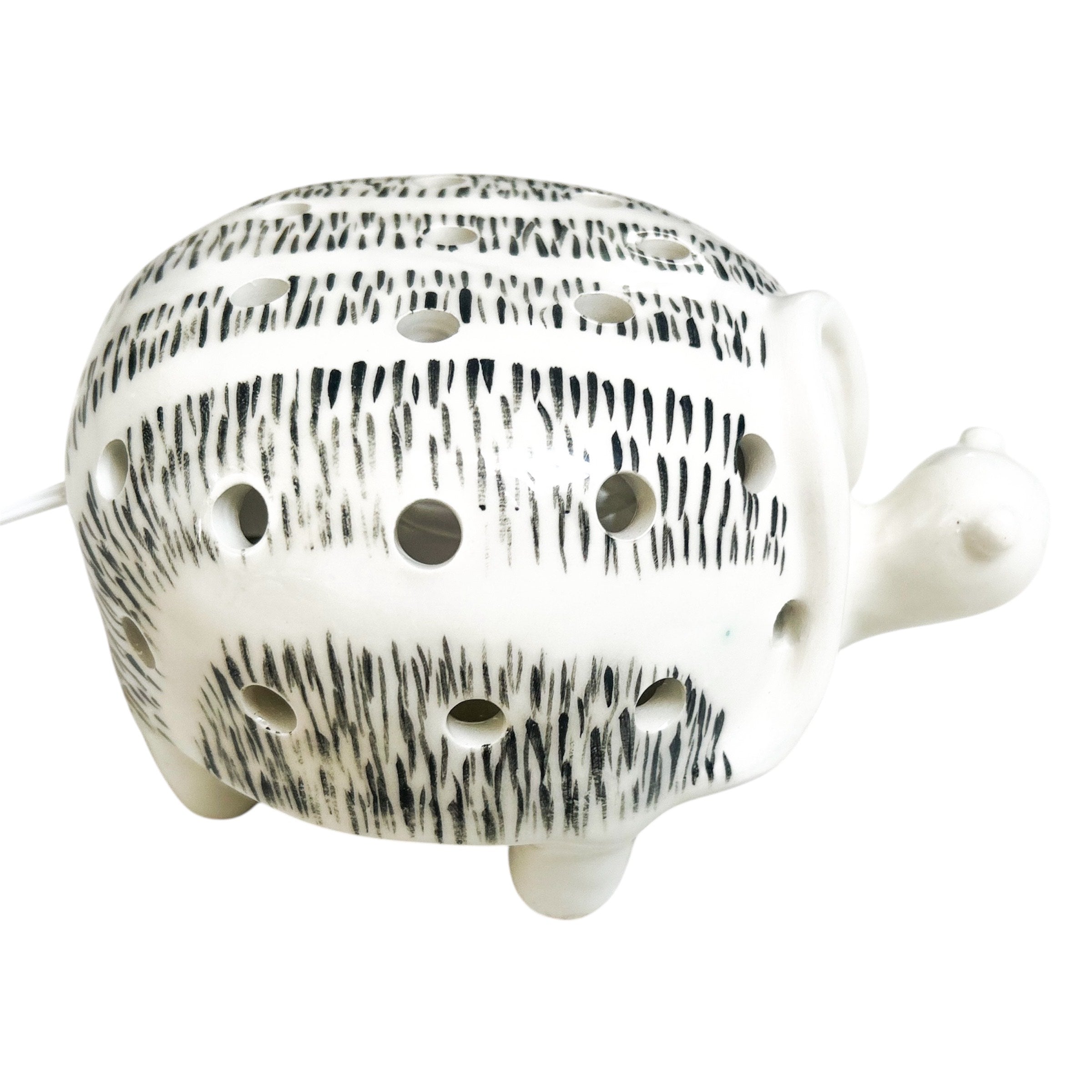 Lampe tortue en céramique en blanc