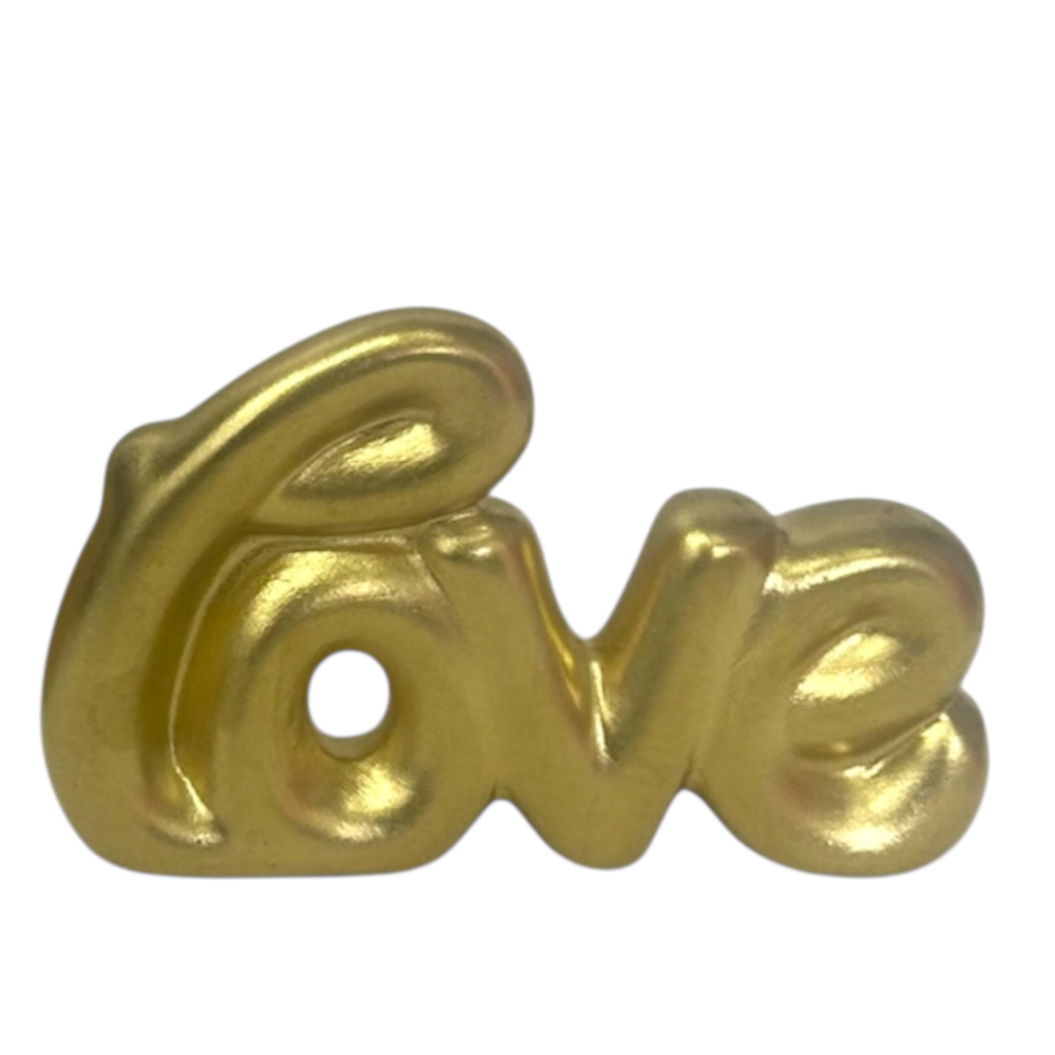 Mot décoratif LOVE en céramique dorée (10 cm)