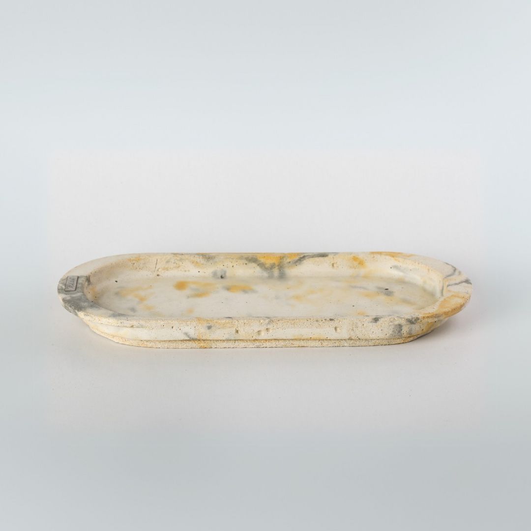 Plateau ovale en béton (27 x 11 cm)