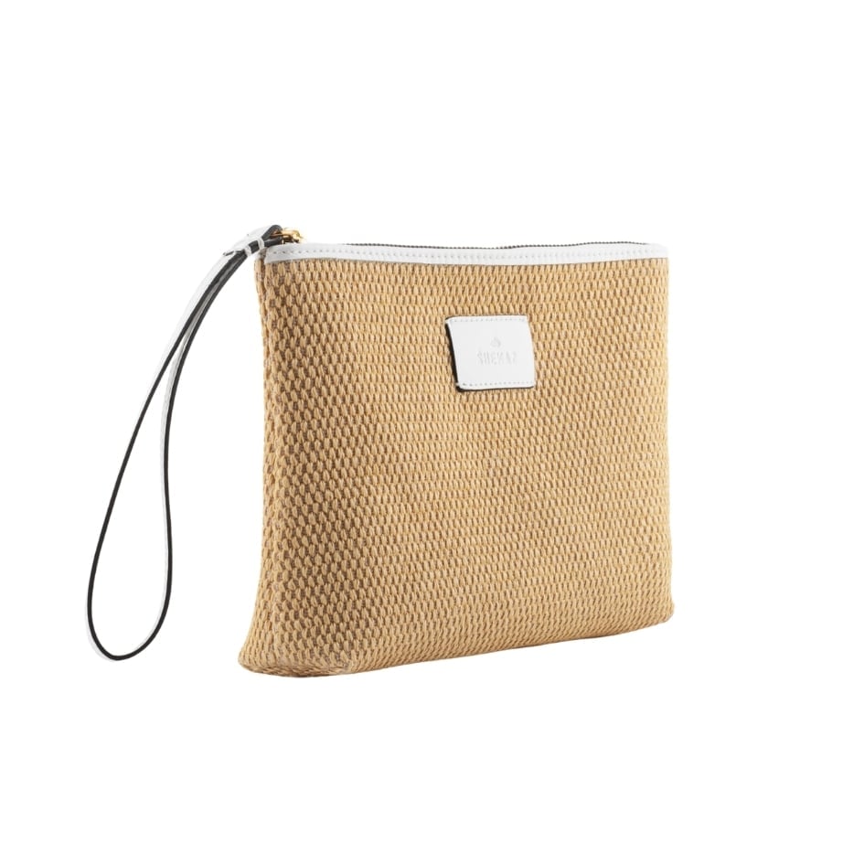 Pochette Shekaz en Fibres Naturelles : Élégance Durable avec Doublure en Coton (19 x 23 x 6 cm)