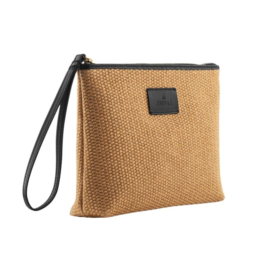 Pochette Shekaz en Fibres Naturelles : Élégance Durable avec Doublure en Coton (19 x 23 x 6 cm)