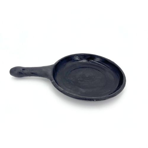 Black ceramic fondue pan