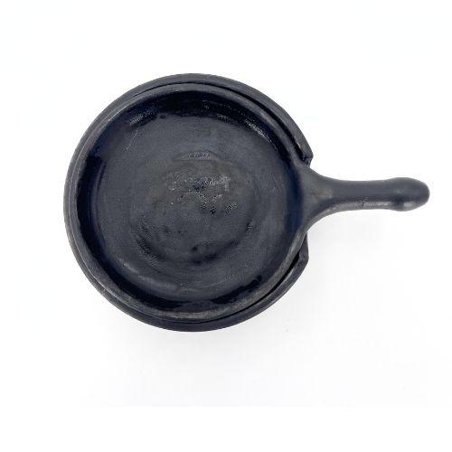 Black ceramic fondue pan