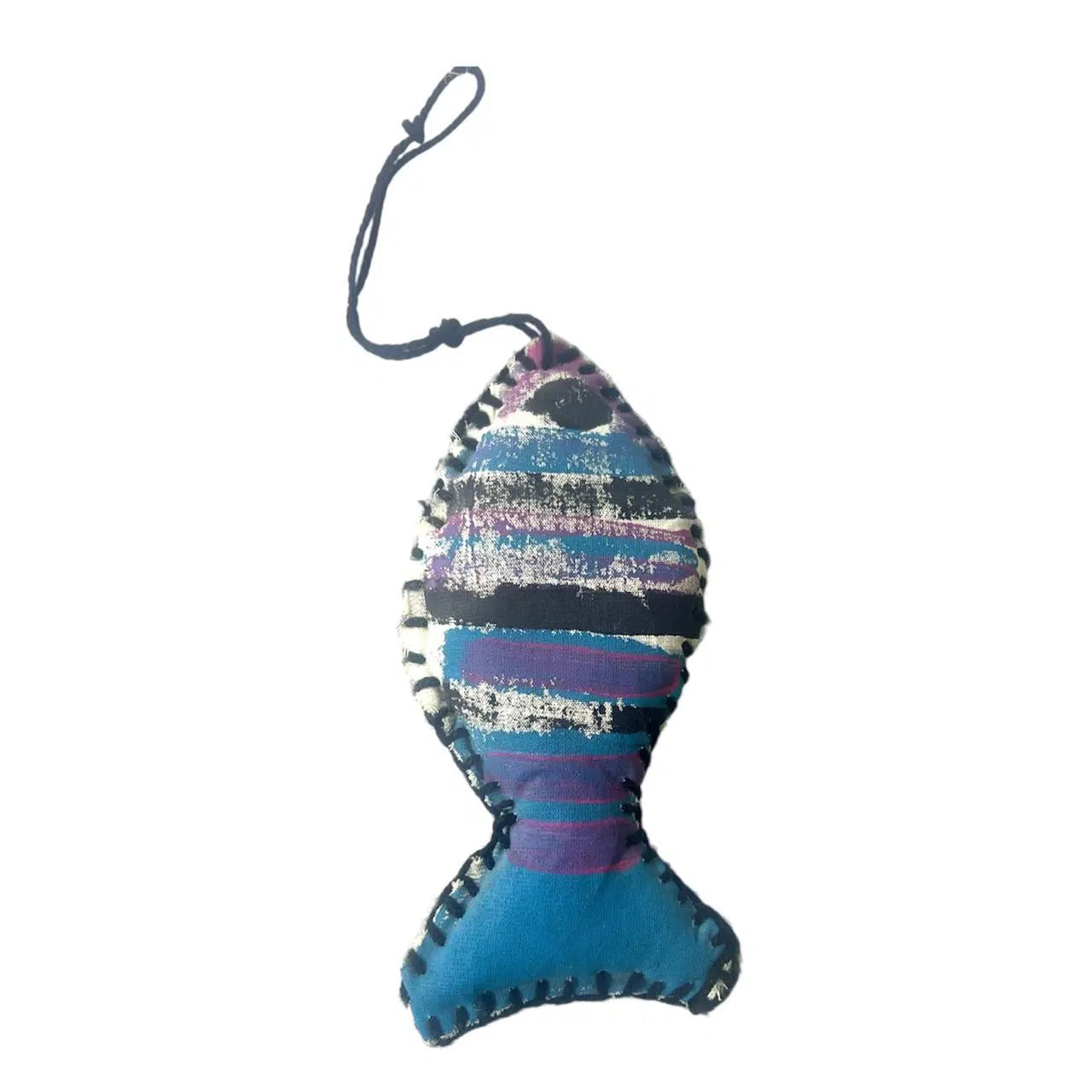 objet décoratif poisson en tissu peint à la main