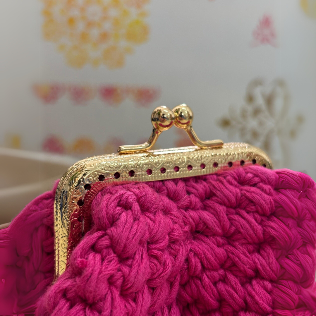 Porte monnaie Rose crochet