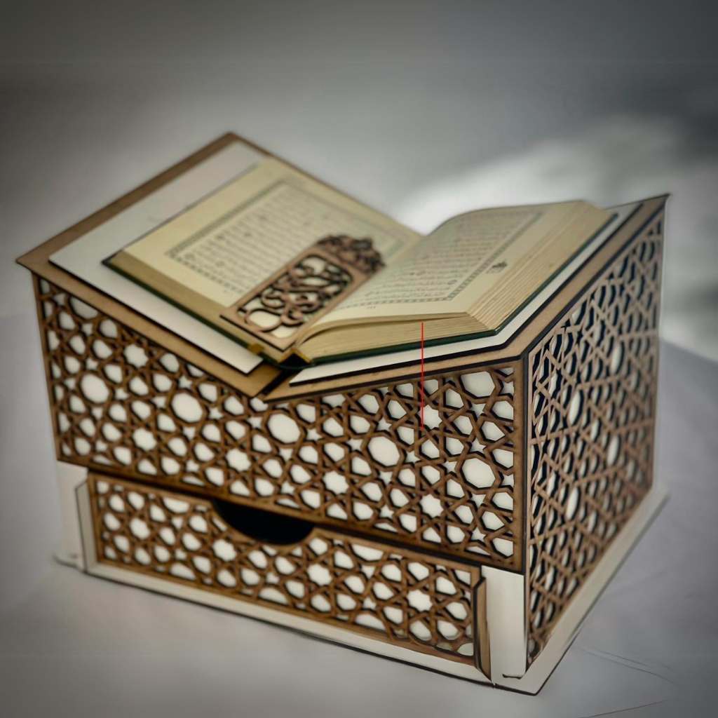Support de Coran décoratif avec tiroir