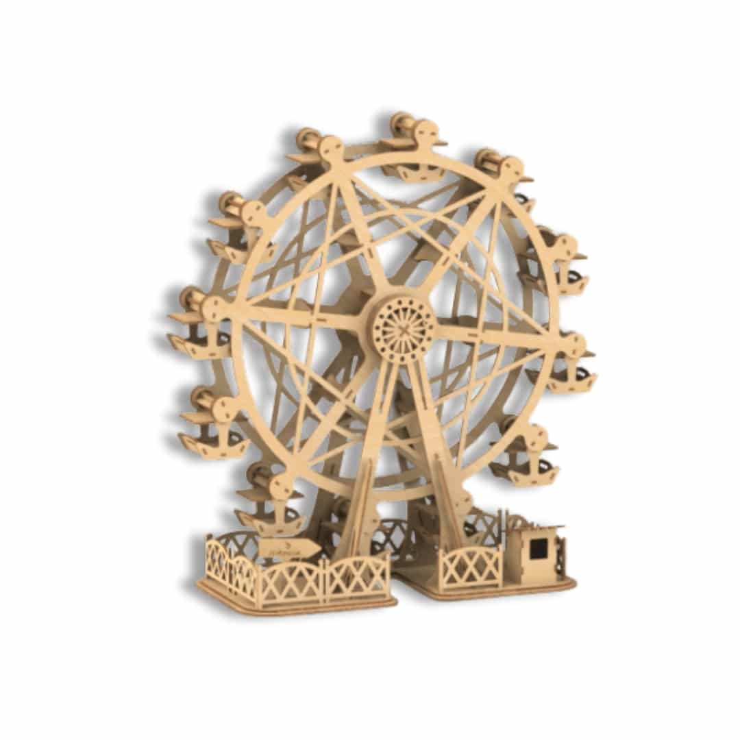 Puzzle 3D grande roue en bois jeu éducatif et maquette décorative 137 pièces