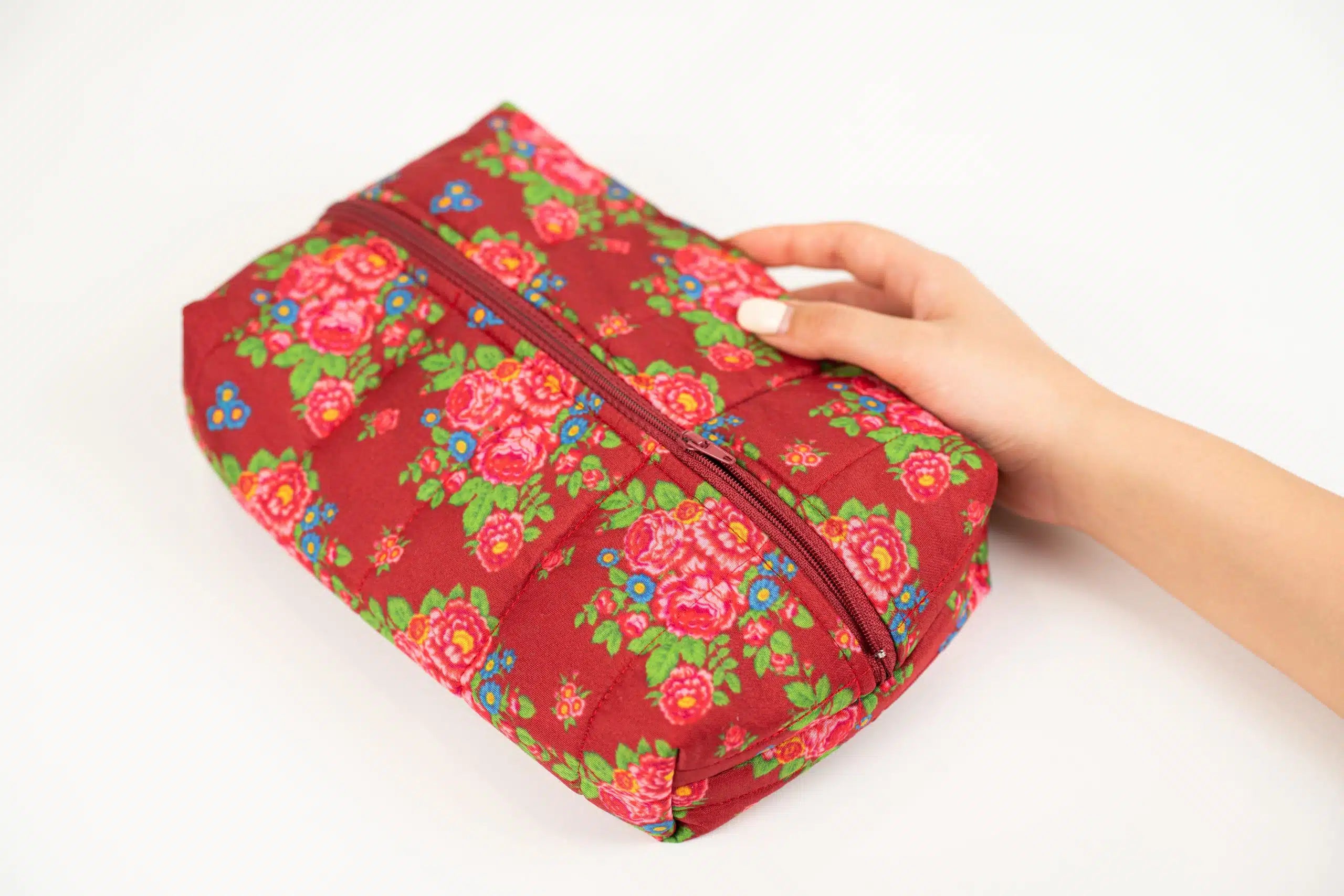 TROUSSE DE TOILETTE Imprimé Fleuri, Inspiré des Foulards Tunisiens