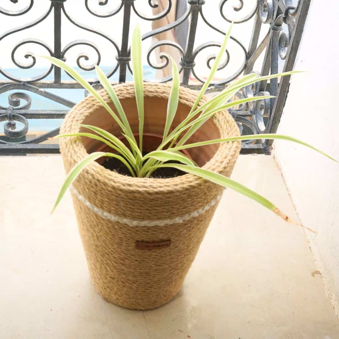 Cache pot en corde de jute, en fibre naturelle 100% fait-main