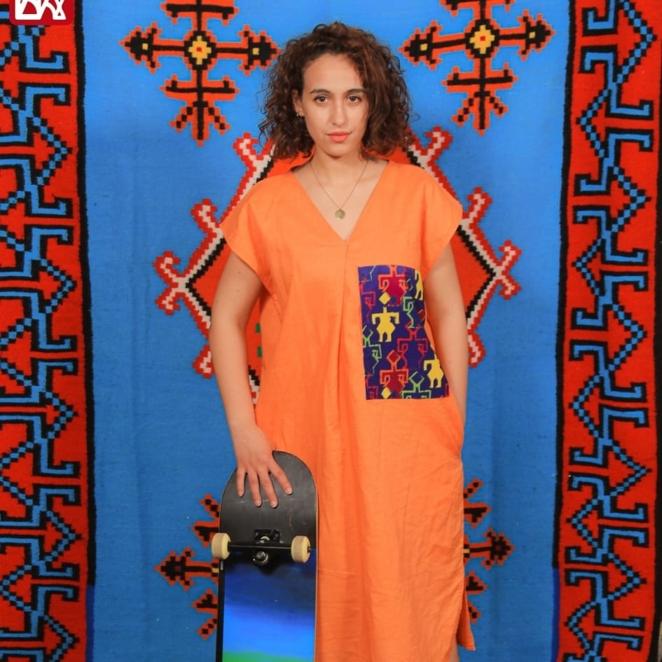 Robe longue Orangé Jebba Tunisienne